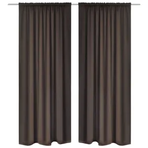 2 pcs Brown Slot-Headed Blackout Curtains 135 x 245 cm