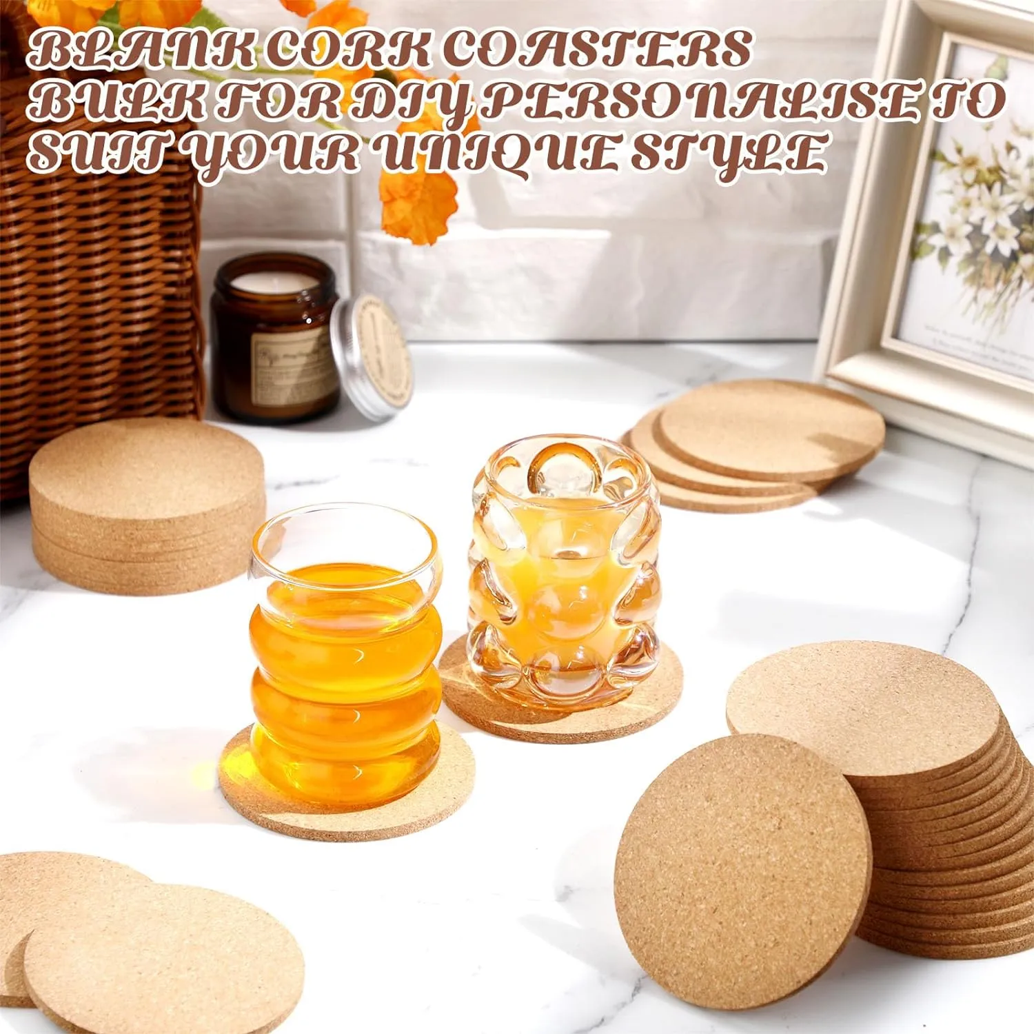 300 Pcs Cork Coasters for Drinks