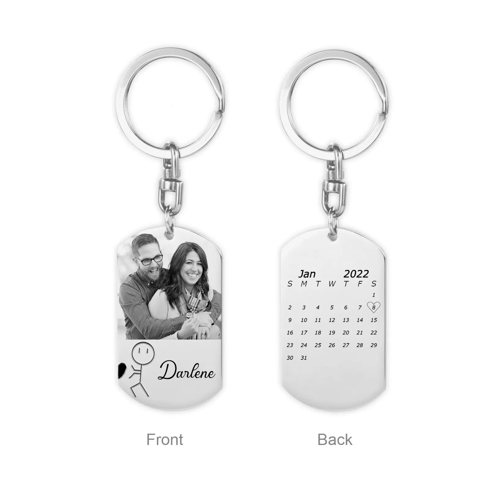 4FunGift® Custom Photo Couple Keychains