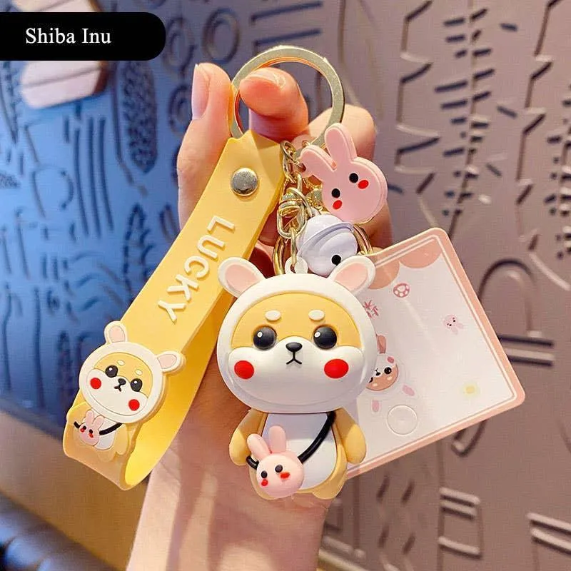 Adorable Shiba Inu Charms Pendant for Bags Backpacks Cute Keychains