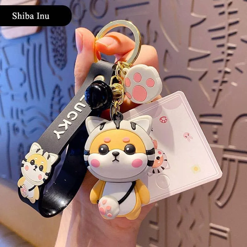 Adorable Shiba Inu Charms Pendant for Bags Backpacks Cute Keychains