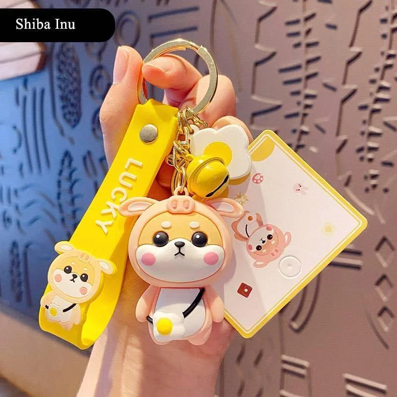 Adorable Shiba Inu Charms Pendant for Bags Backpacks Cute Keychains