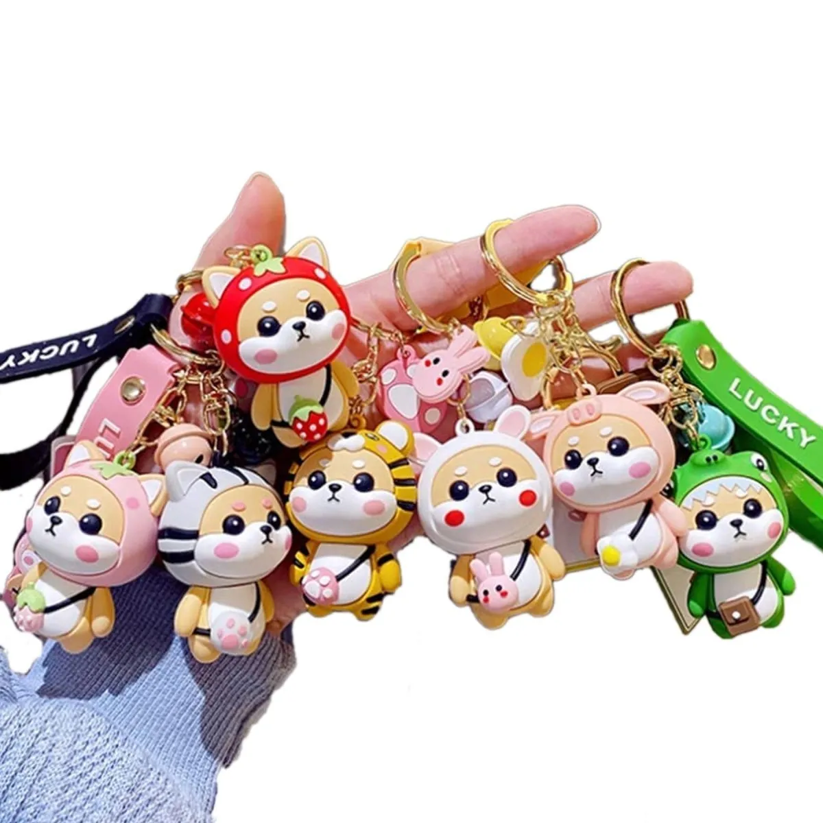 Adorable Shiba Inu Charms Pendant for Bags Backpacks Cute Keychains