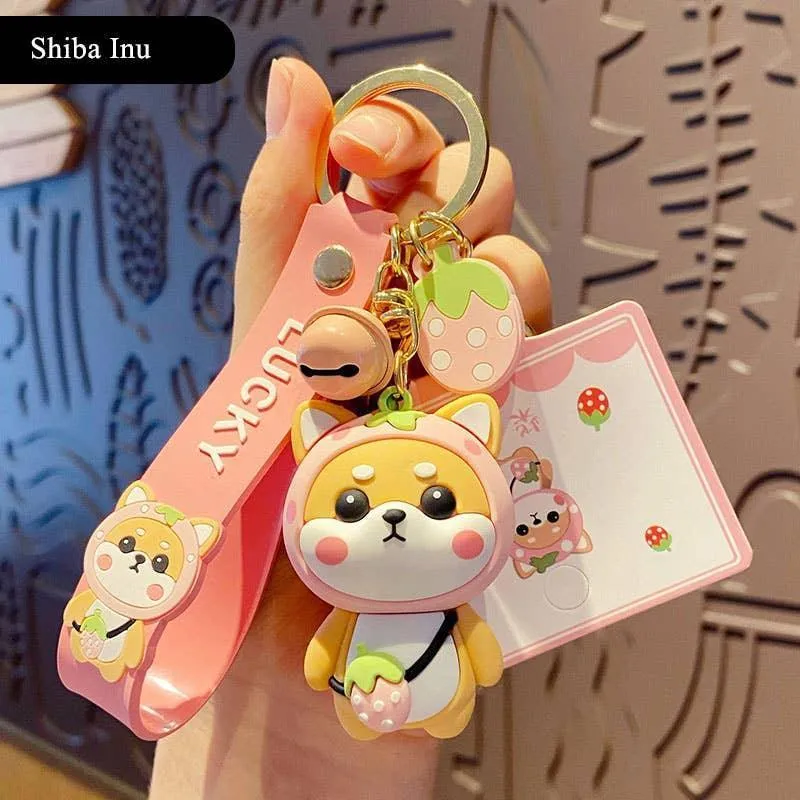 Adorable Shiba Inu Charms Pendant for Bags Backpacks Cute Keychains