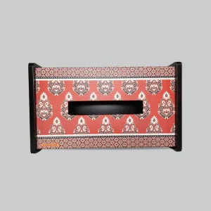 Ajrakh Rectangle Tissue Box Holder (Maroon)