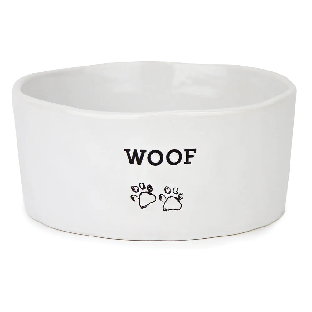 Barkley & Bella Ceramic Dog Bowl Woof