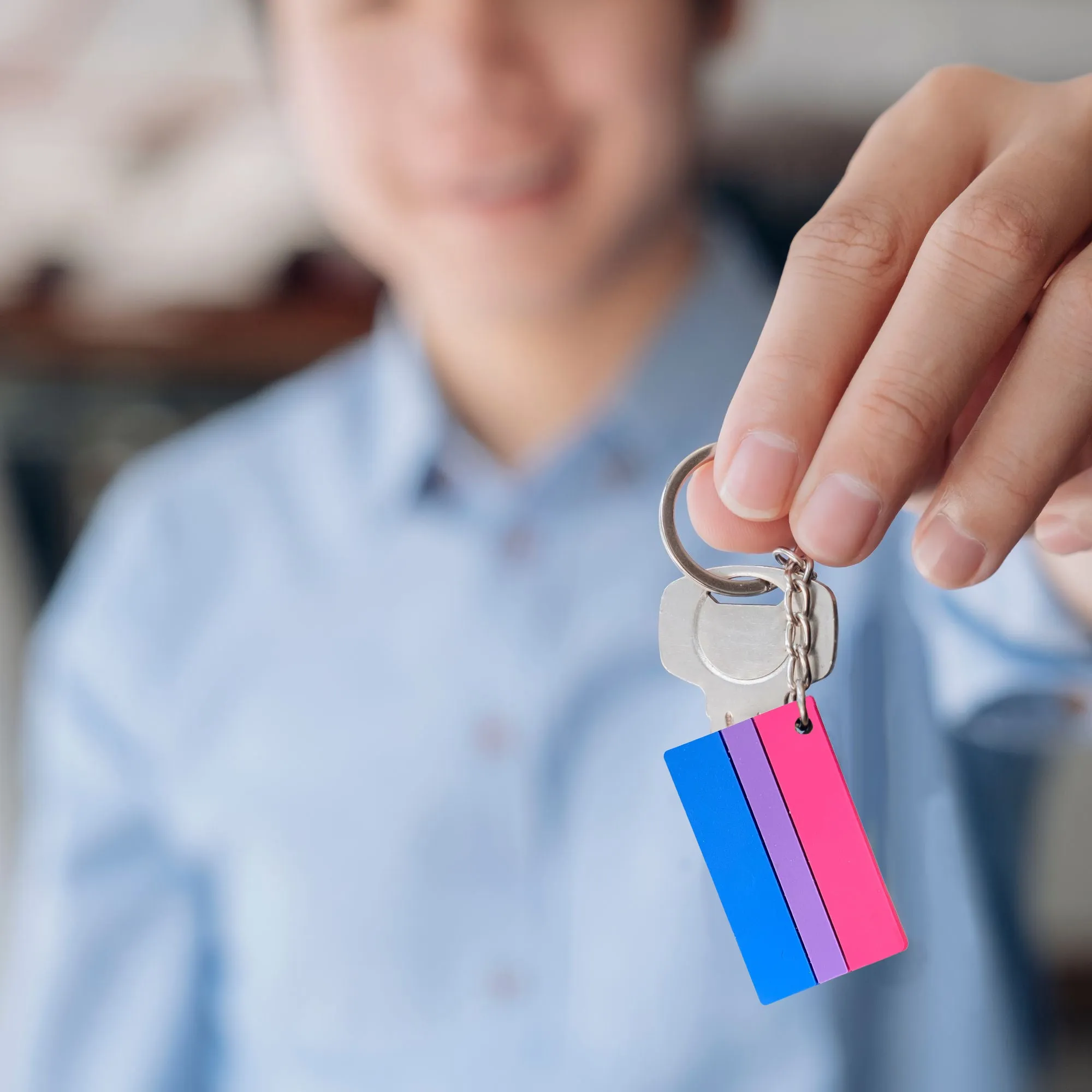 Bisexual Pride Flag Keychains