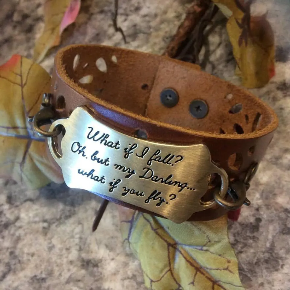 Bracelet What if I fall Oh, but my darling....what if you fly Erin Hanson Wrap Jewelry