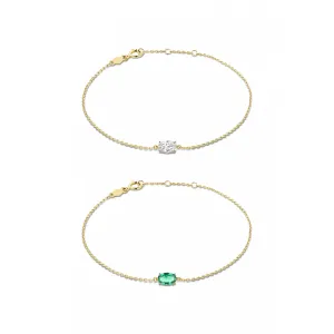 Cadeau d'Isabel 14 karat gold bracelets gift set with zirconia stones