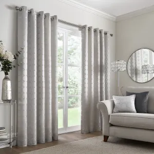 Cassina Silver Eyelet Curtains