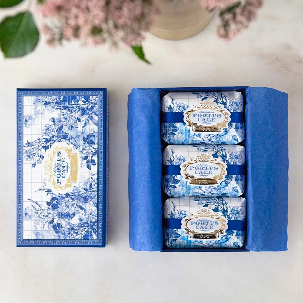 Castelbel Portus Cale Gold & Blue Pink Pepper & Jasmine Soap, Set of 3