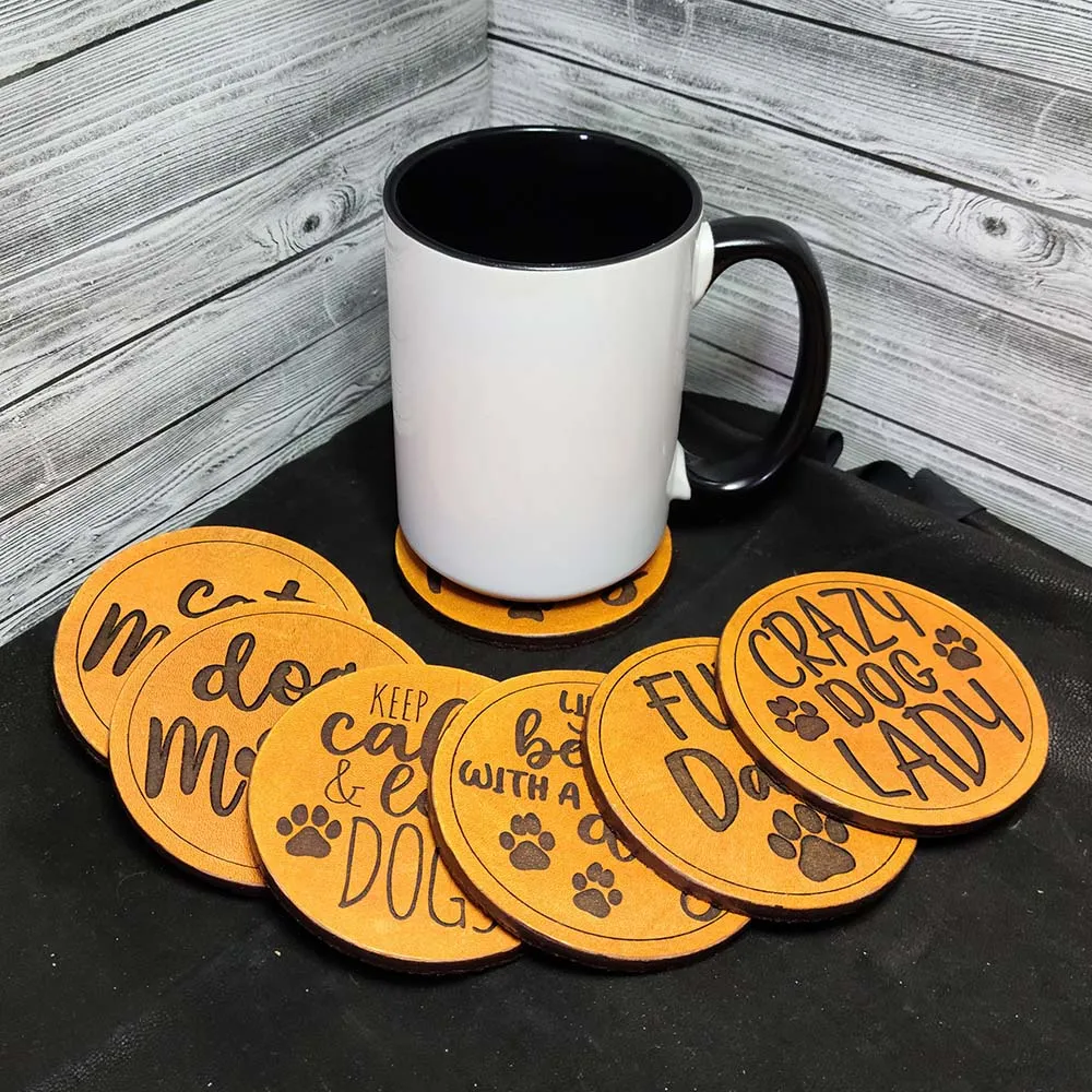 Cat Mom - Leather Coaster