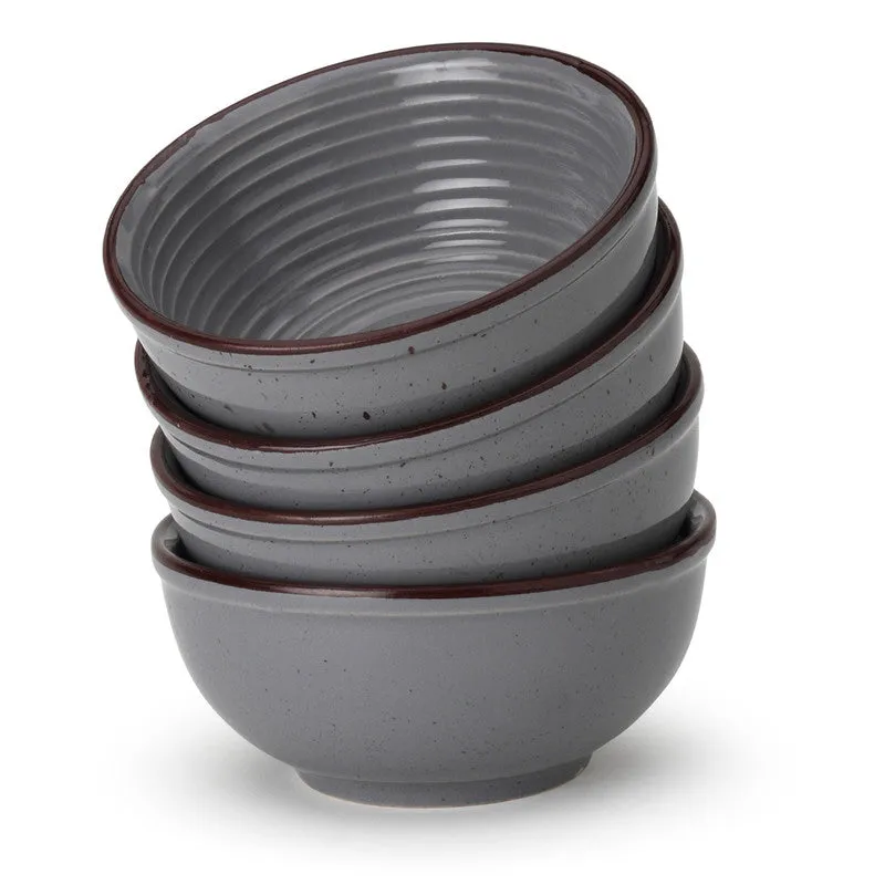 Ceramic Dinner Bowl | Katori | Grey | 180 ml | Set of 4