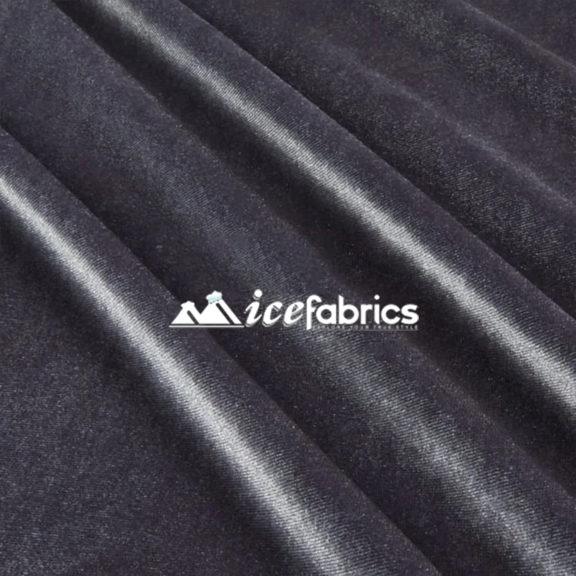 Charcoal Luxury Stretch Velvet Fabric _ Spandex Fabric