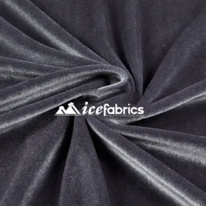 Charcoal Luxury Stretch Velvet Fabric _ Spandex Fabric