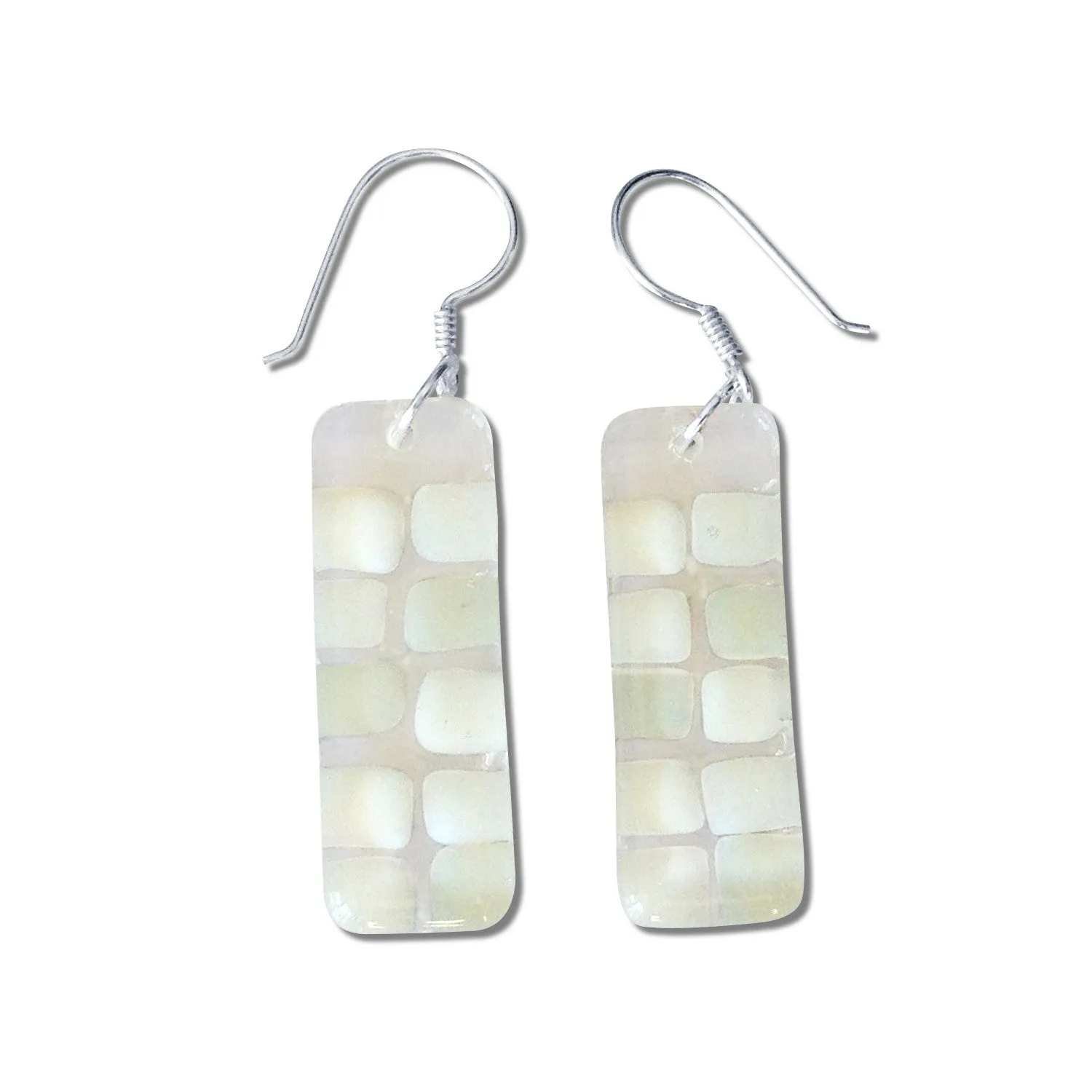 Checkerboard Glass Earrings - Purple