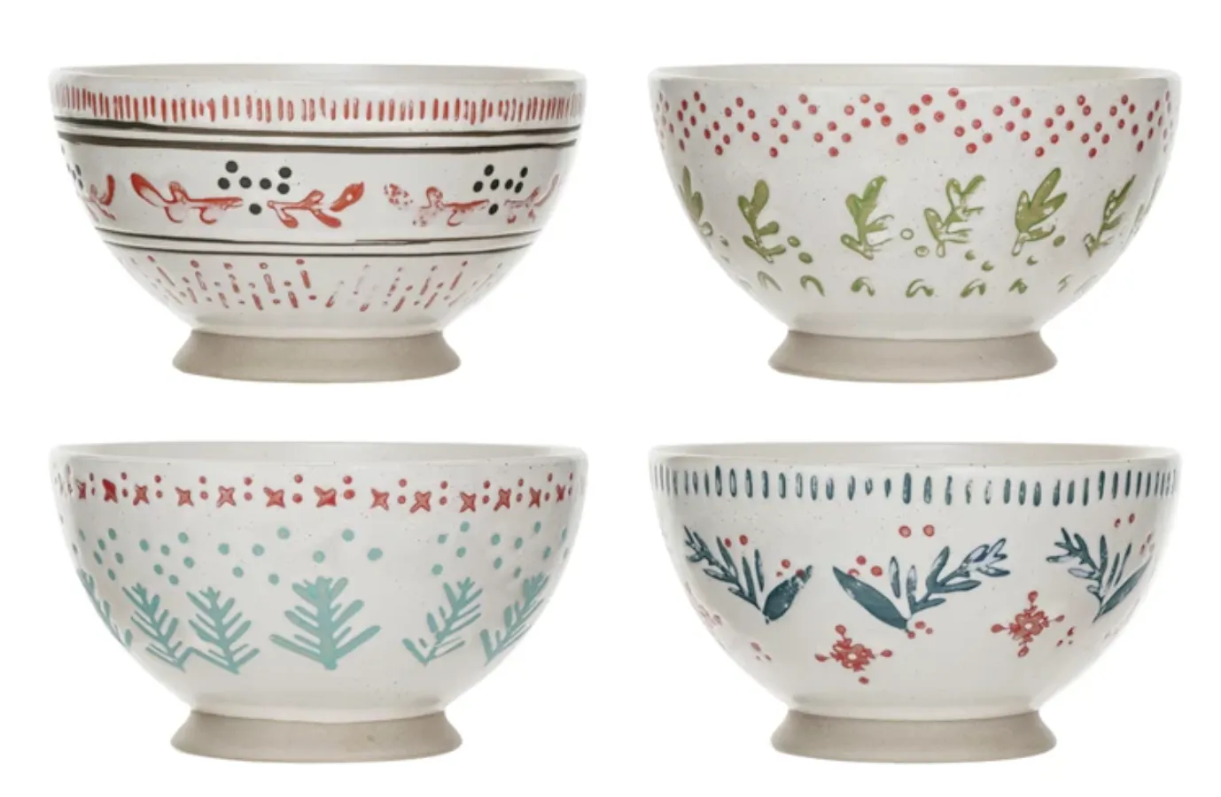 Christmas Cottage Stoneware Bowls