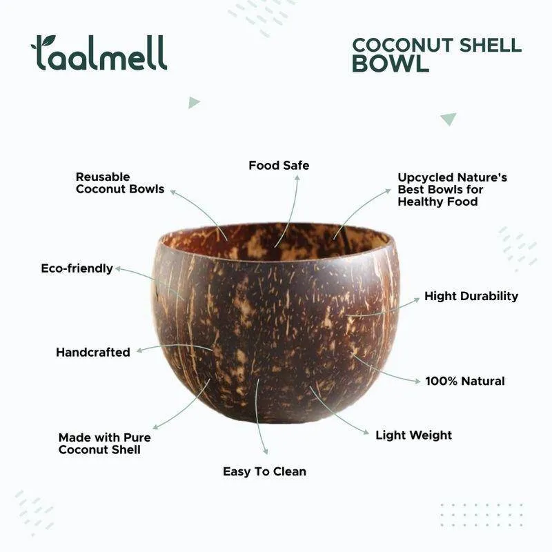 Coconut Bowl 300 ml - Set of 2, Eco-friendly - Handcrafted