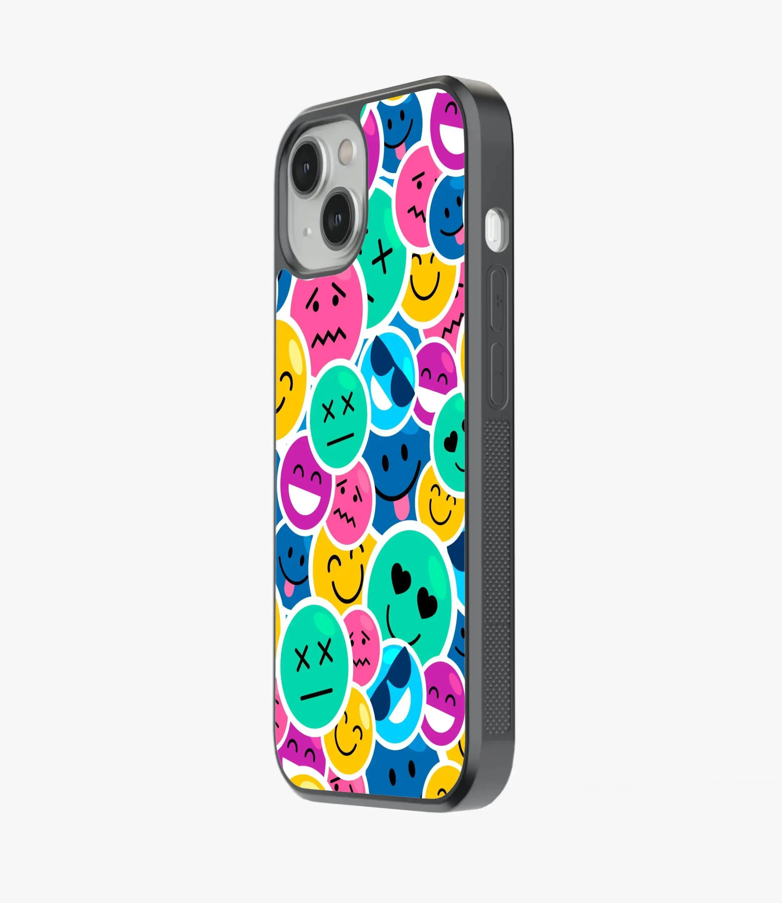 Colorful Smile Emoticons Glass Case