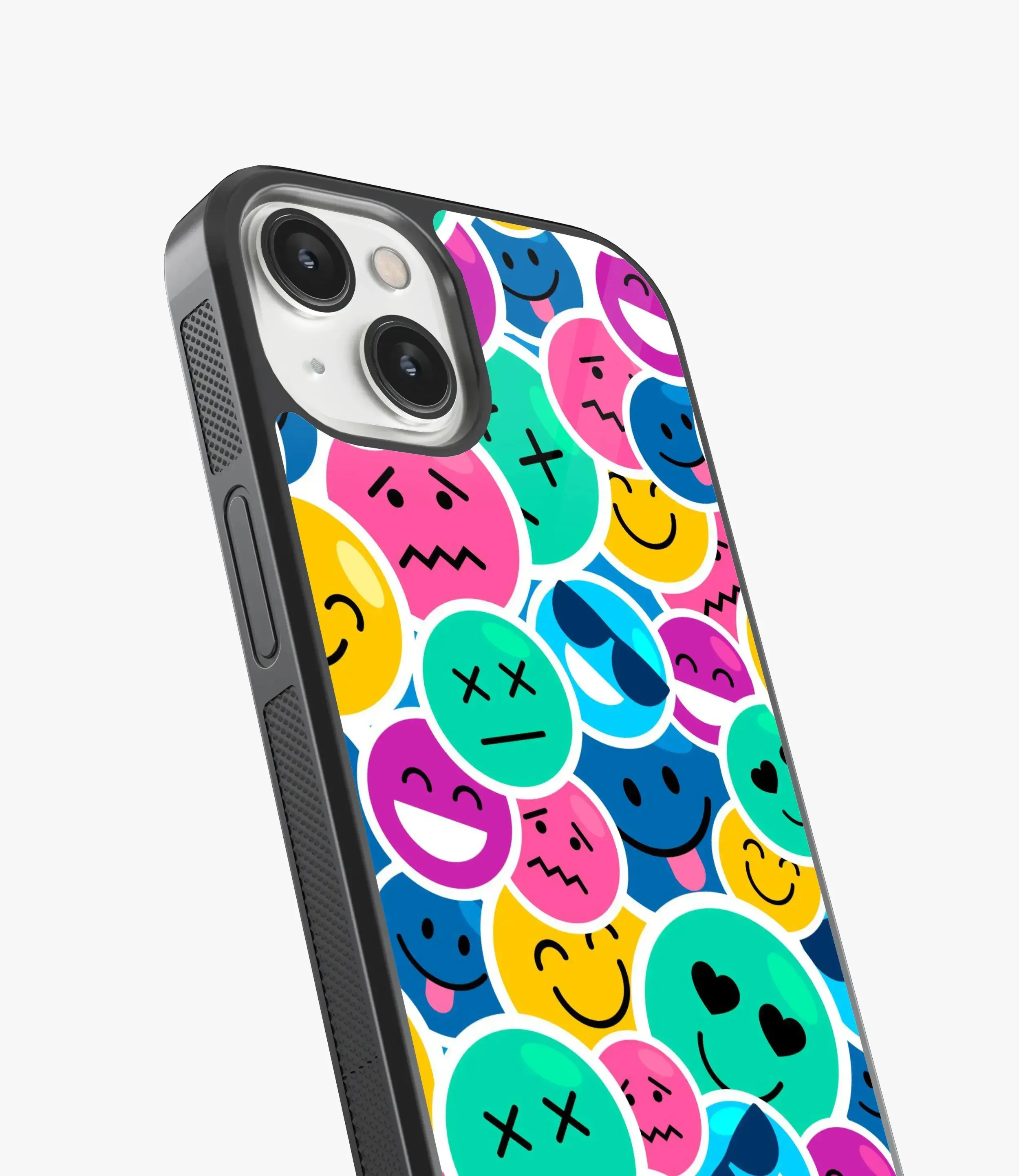 Colorful Smile Emoticons Glass Case