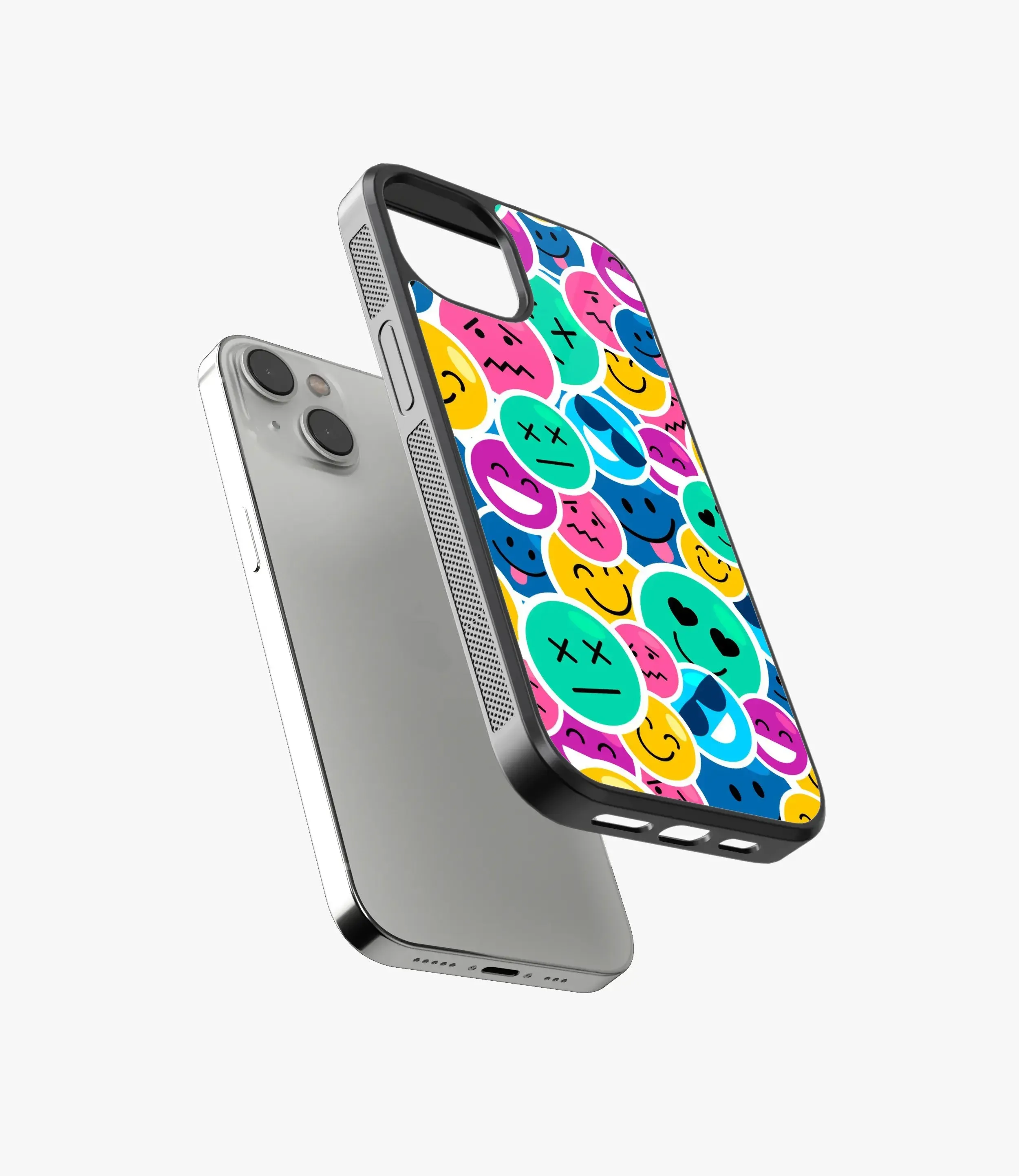 Colorful Smile Emoticons Glass Case