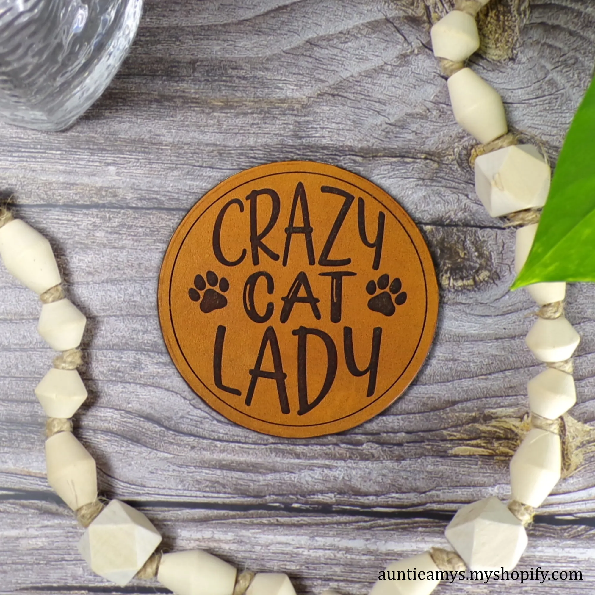 Crazy Cat Lady - Leather Coaster