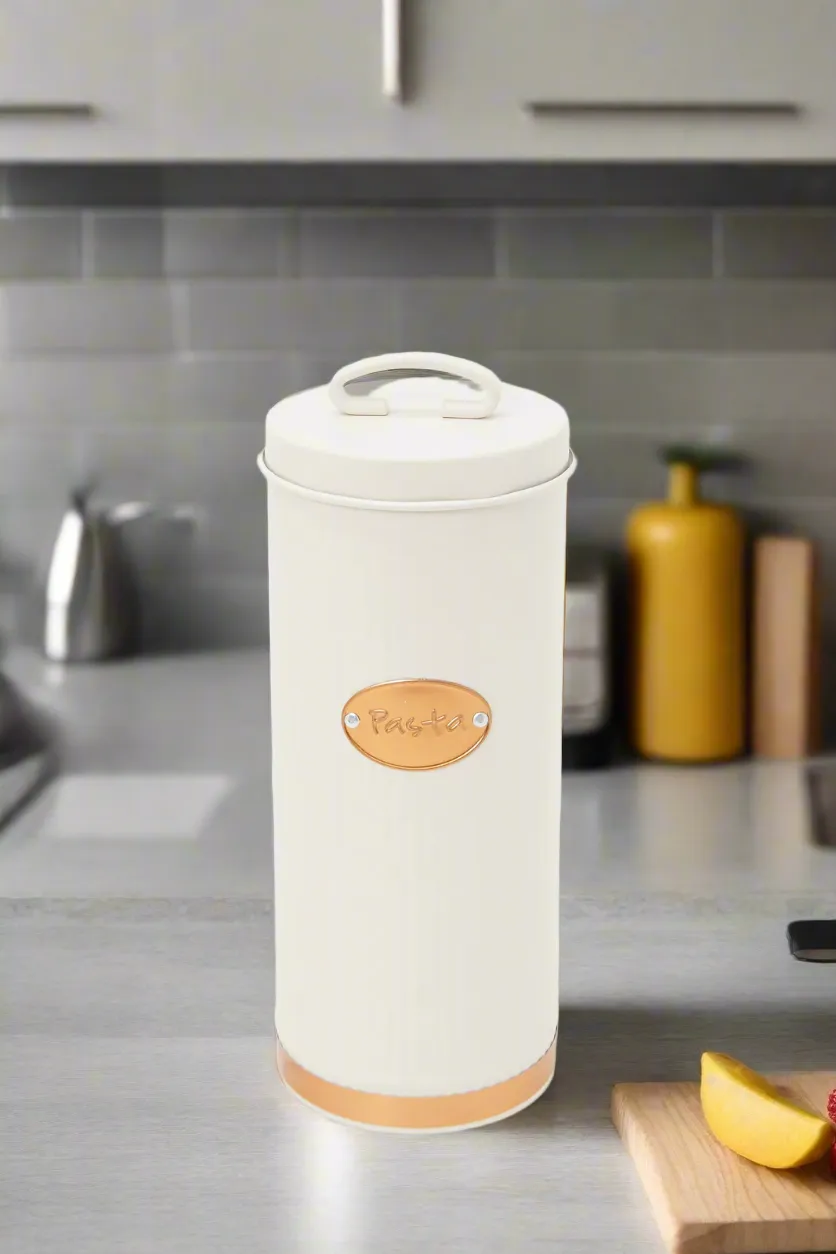 Cream Round Pasta Canister