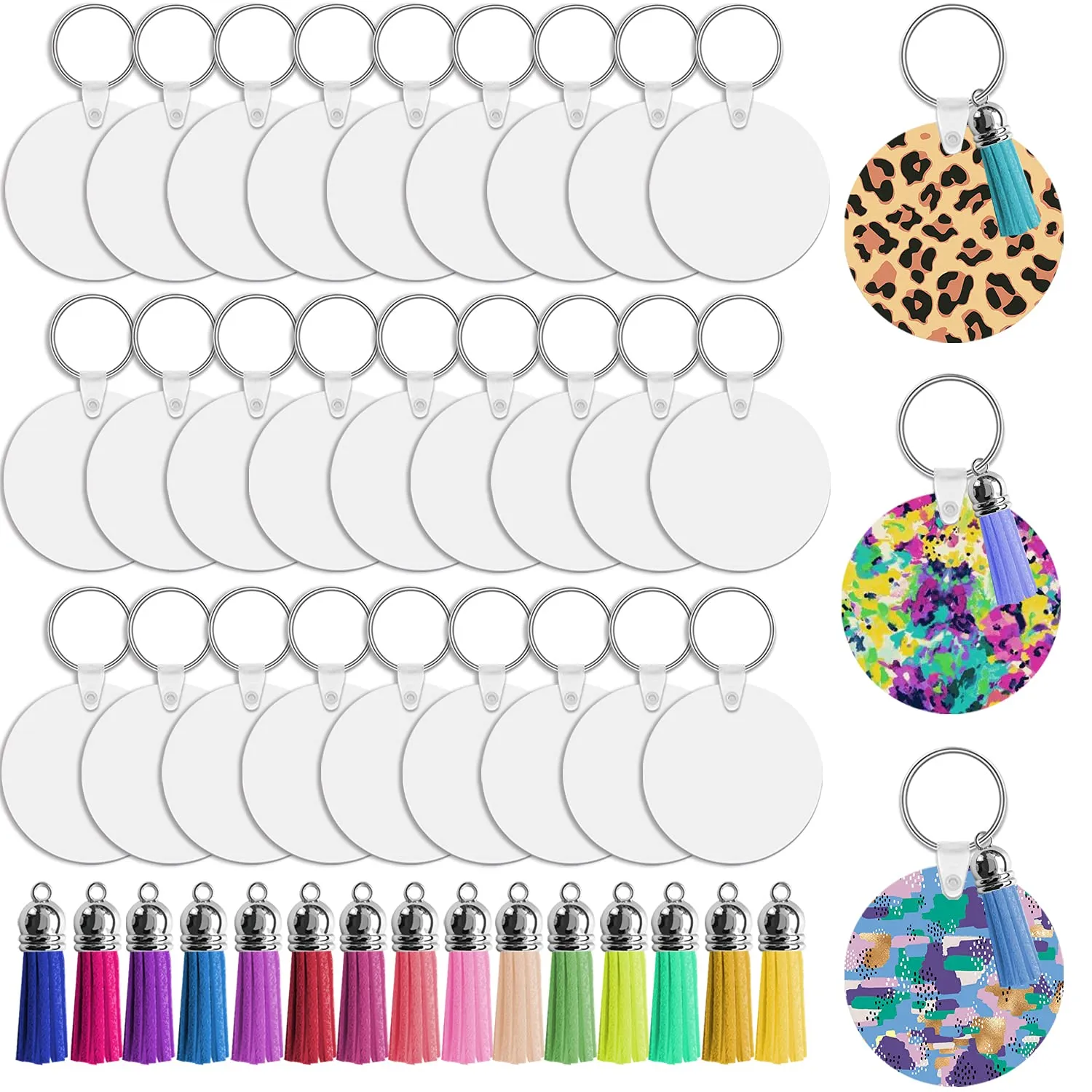 Custom Sublimated Double sided keychains with tassel