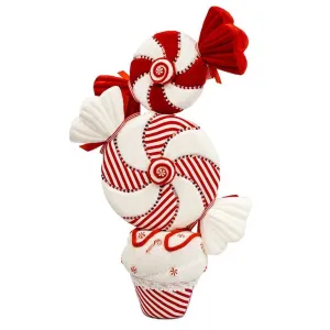 December Diamonds Candy Cane Lace 27" Peppermint Stacked Tree