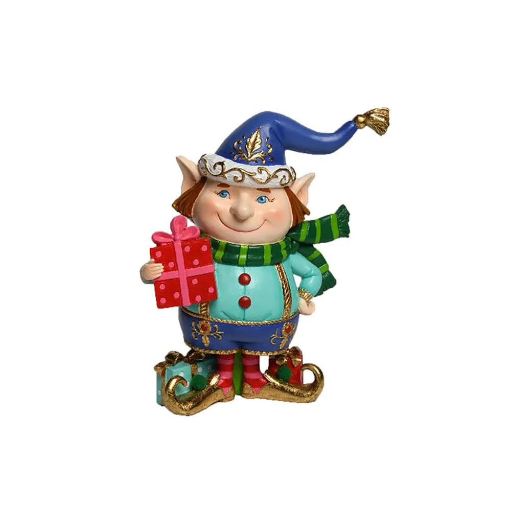 December Diamonds Christmas Carousel Short Chubby Elf Figurine