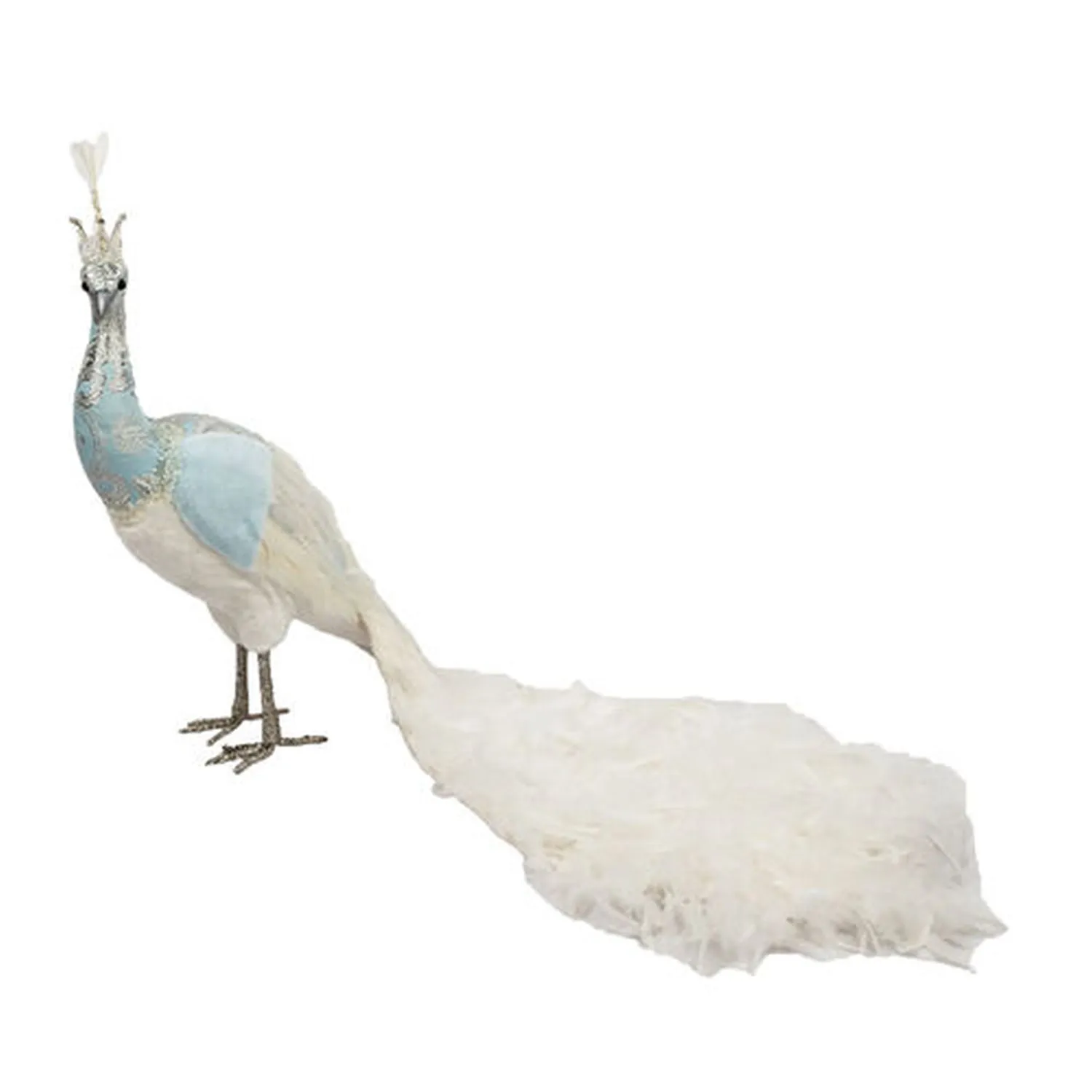 December Diamonds Sleigh Ride 32In White Feather Peacock