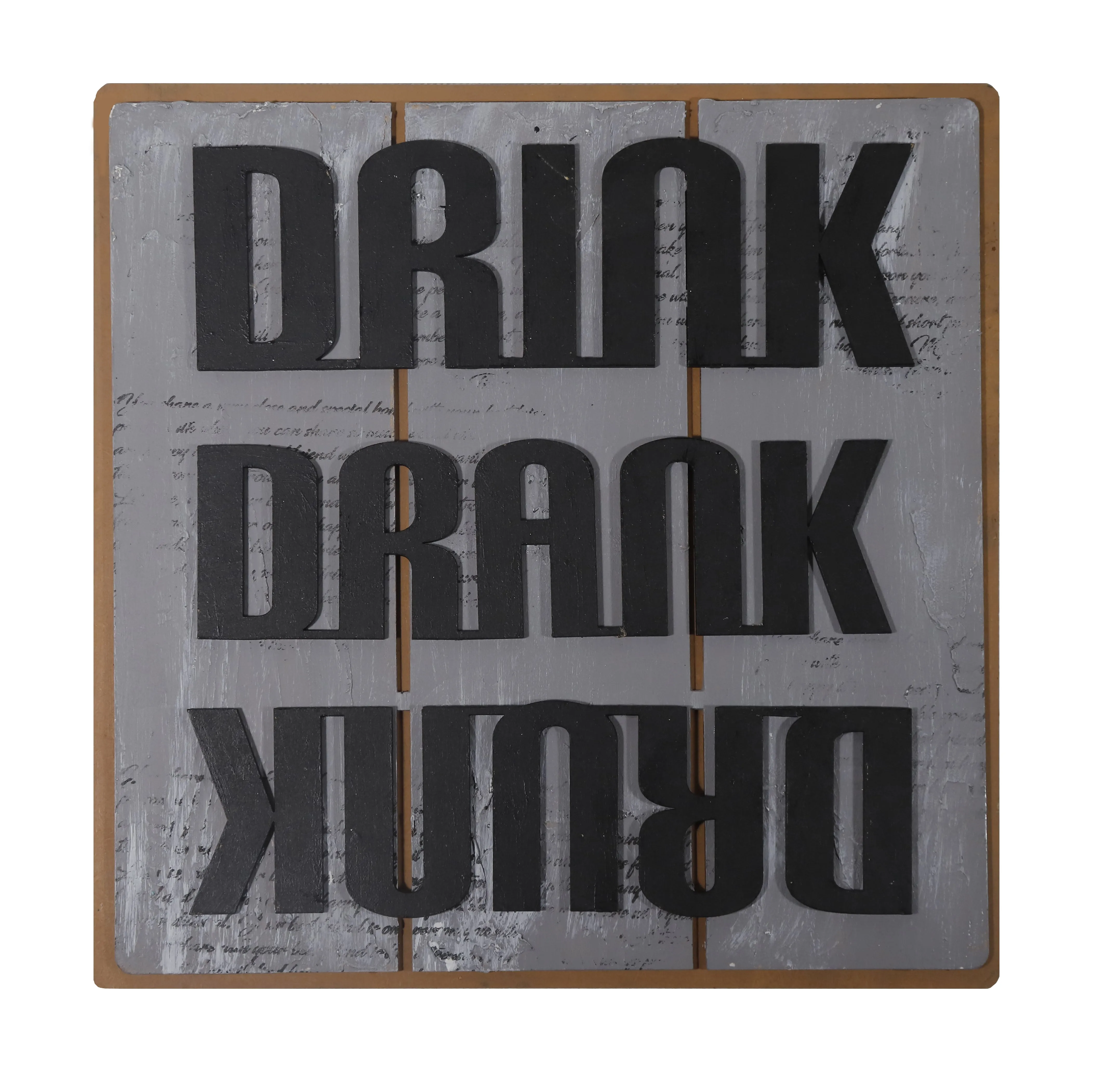 Drink Drank Drunk Bar Wall Hanging - Grey