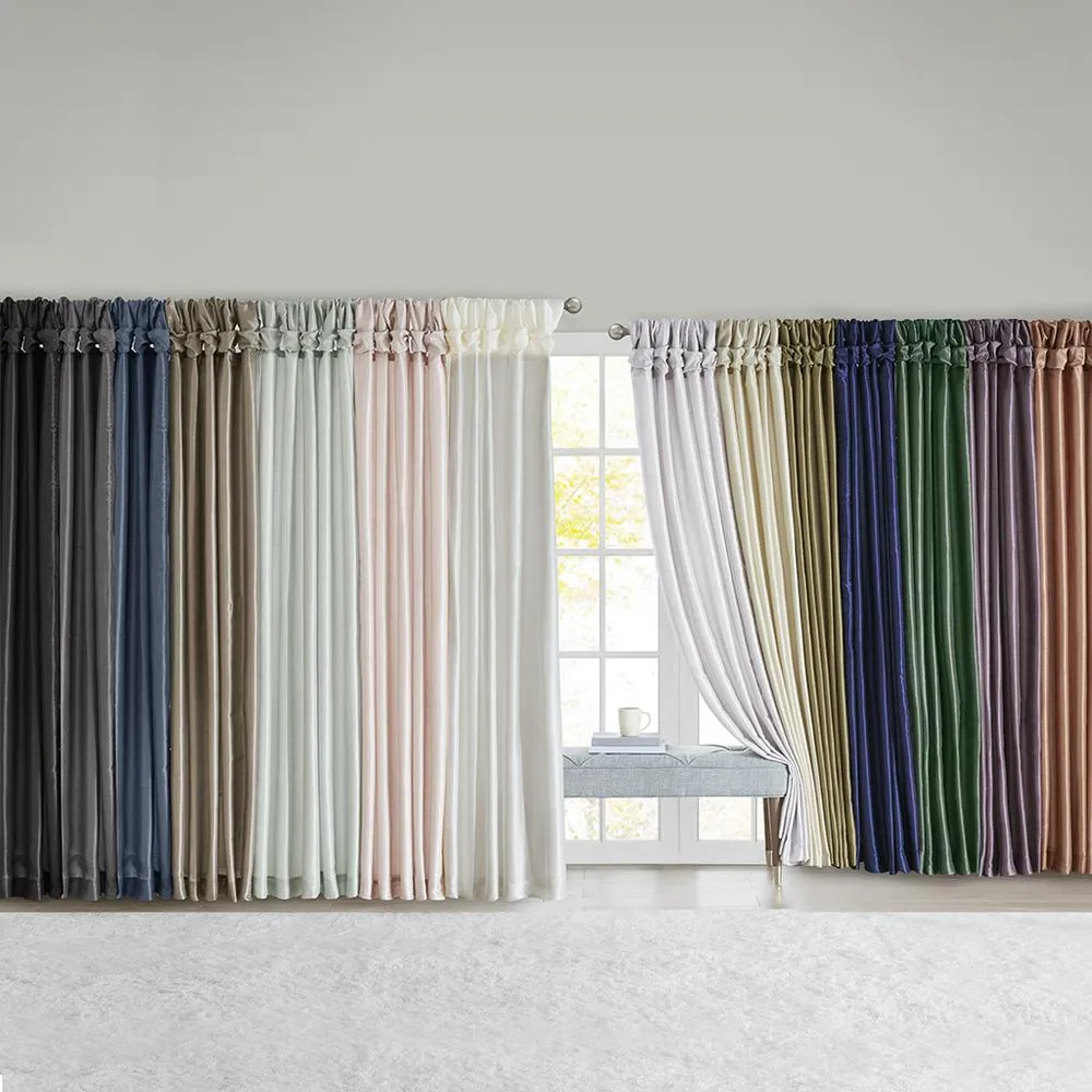 Emilia Twist Tab Lined Window Curtain Panel Pair