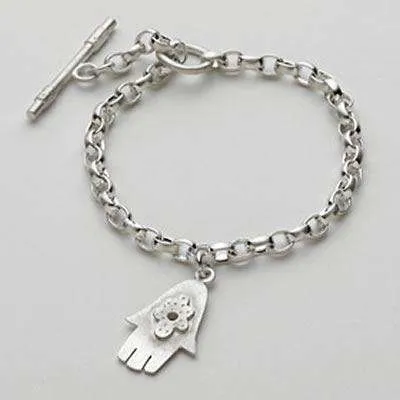 Emily Rosenfeld Sterling Silver Hamsa Charm Bracelet