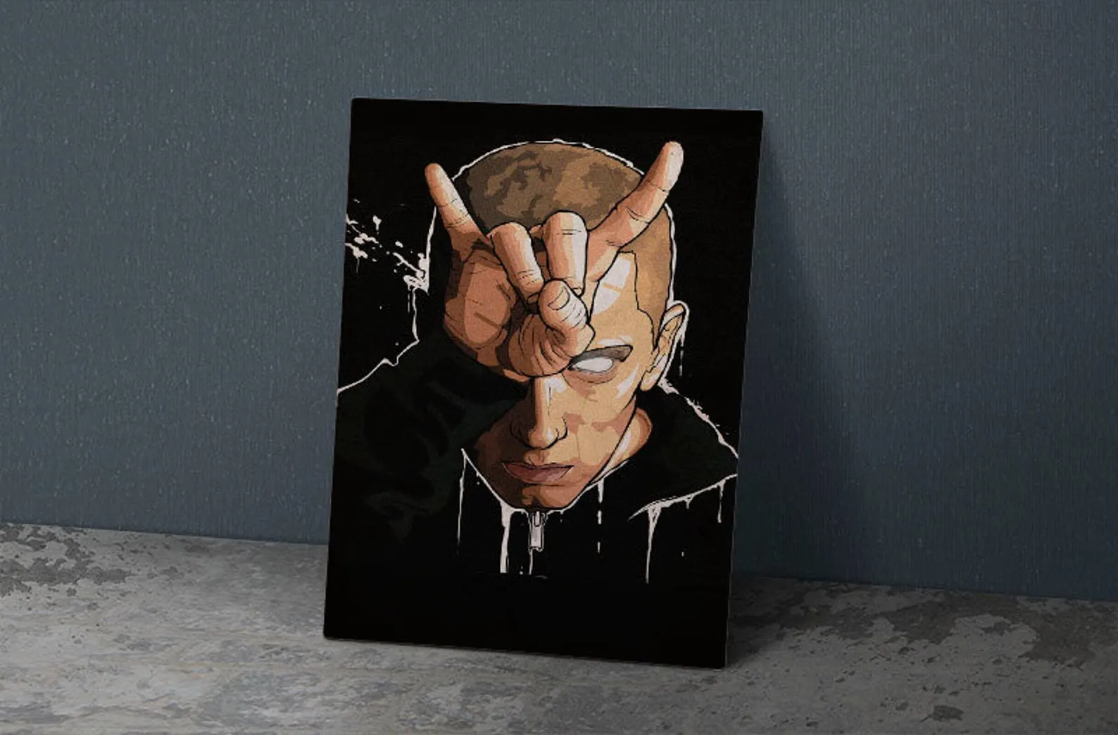 Eminem Poster, Custom Music Print, Music Poster, Custom Canvas, Home Decor, Wall Hangings, Rapper Eminem Art, Rap God