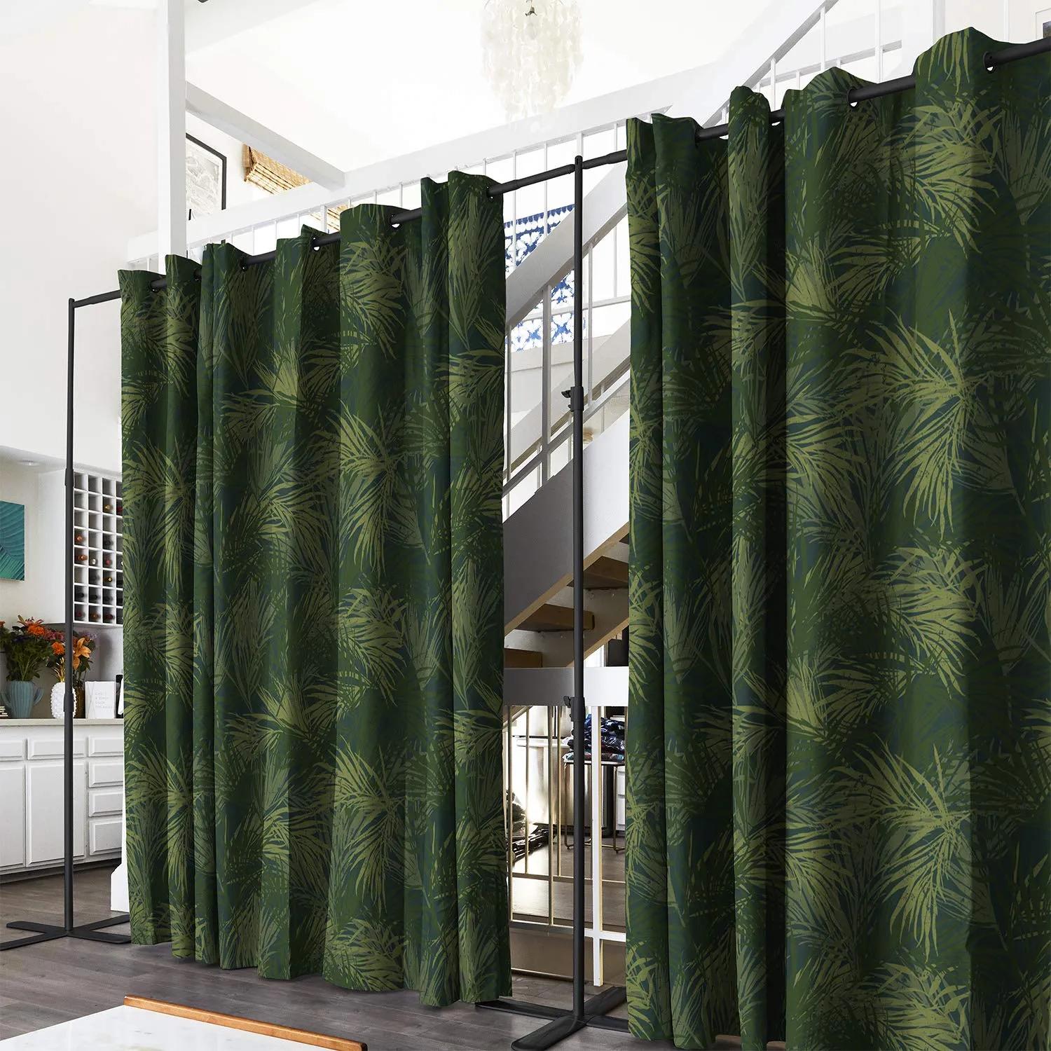 End2End Room Divider Kit - Large A, 8ft Tall x 12ft - 14ft Wide, Jungle (Room/Dividers