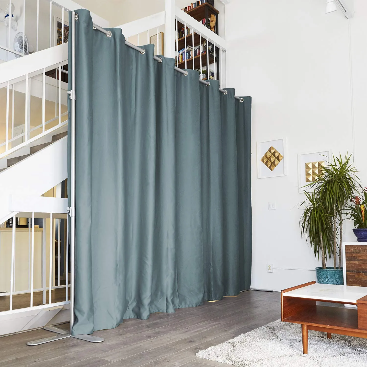 End2End Room Divider Kit - Large B, 9ft Tall x 12ft - 14ft Wide, Seafoam (Room/Dividers