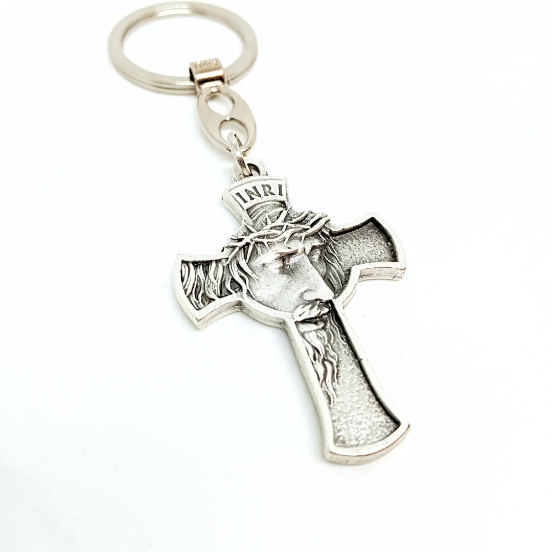 Face of Christ Metal Keychain