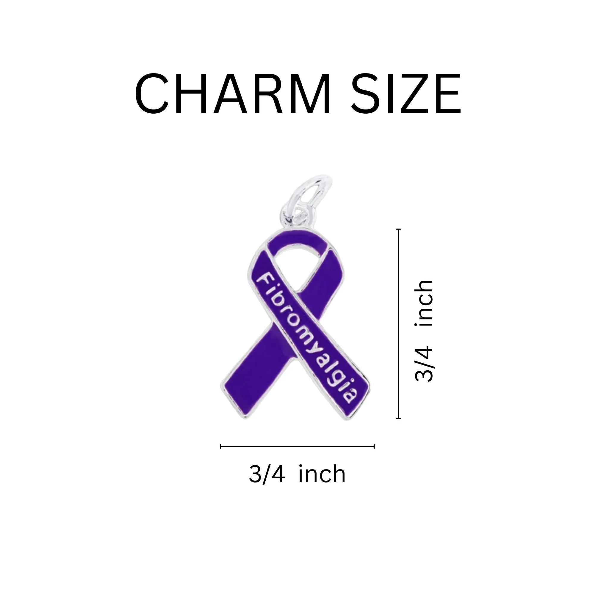 Fibromyalgia Purple Ribbon Charms