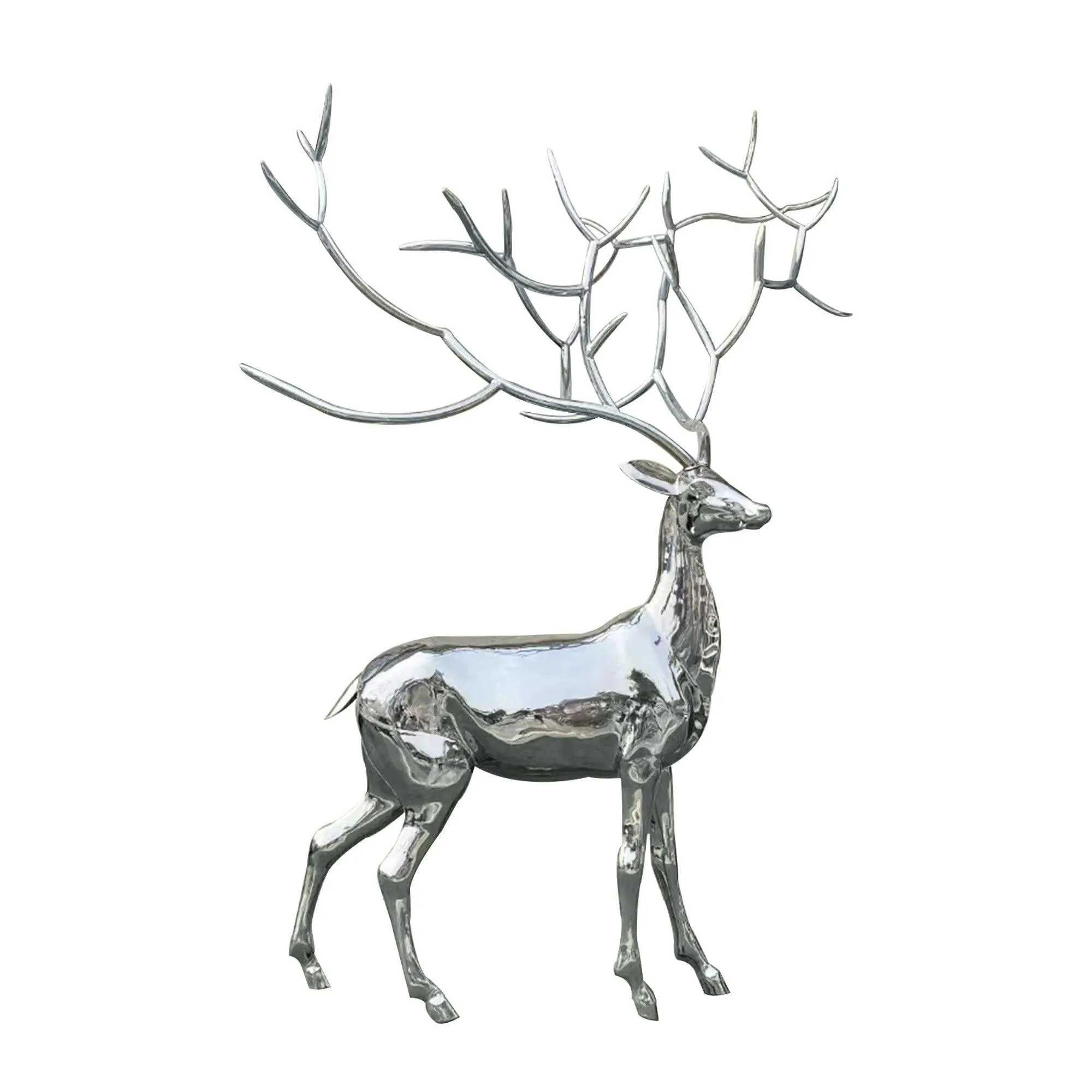 FINEST Modern High Polished Stainless Steel Elk Sculpture FS-016