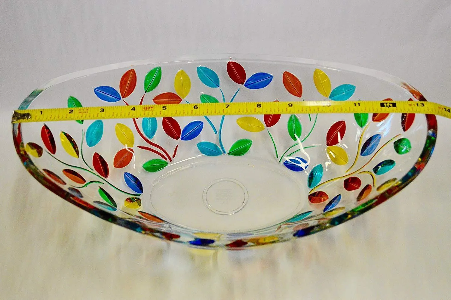 Flowervine Oval Glass Bowl, Handmade and Painted in Italy