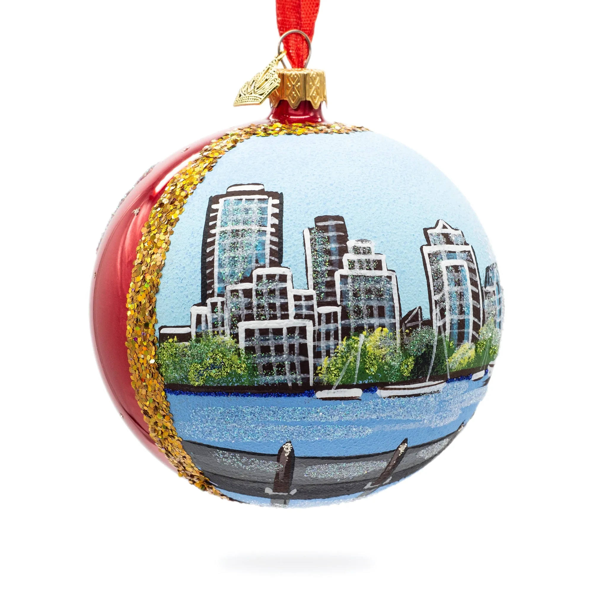 Granville Island, Vancouver, Canada Glass Ball Christmas Ornament 4 Inches