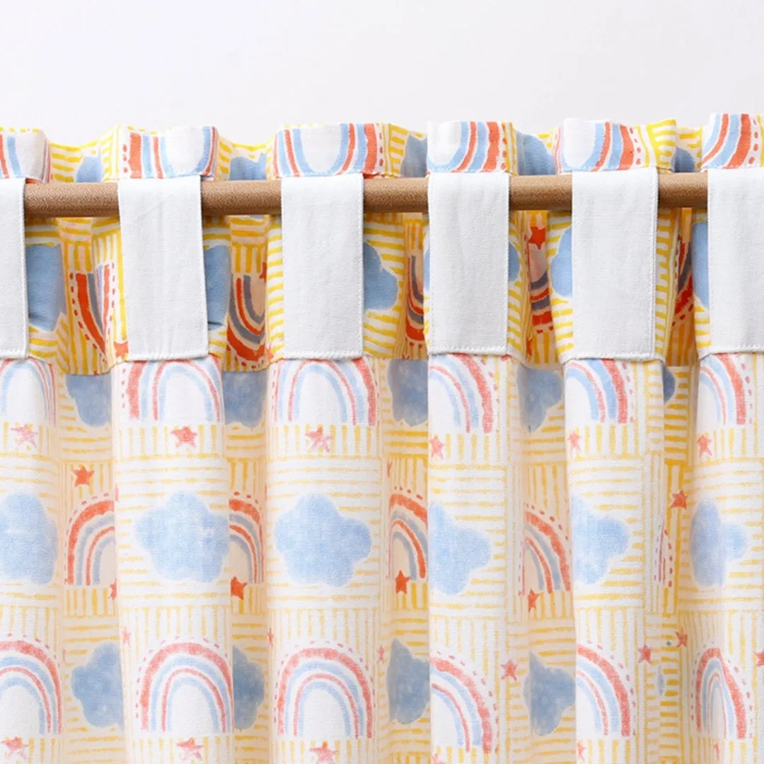 Gudgoodie 100% Cotton Canvas Curtains- Rainbow Dreams