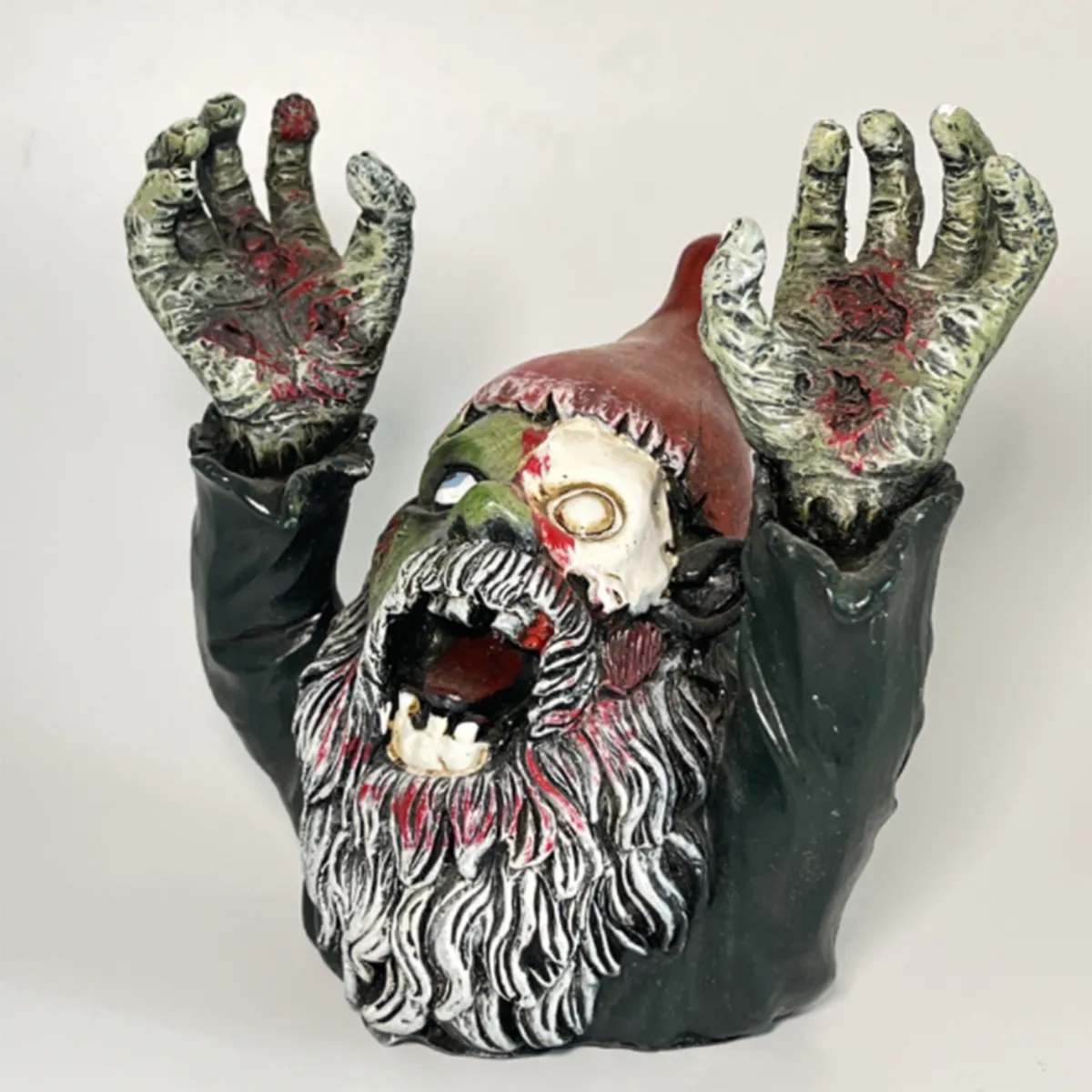 Halloween Zombie Gnome Statue Graveyard Creeper Dwarf Sculpture Horror Gnome Resin