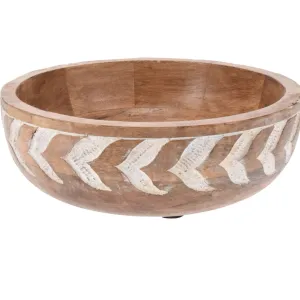 H&S Collection 19.5cm x 5.5cm Mango Wood Bowl