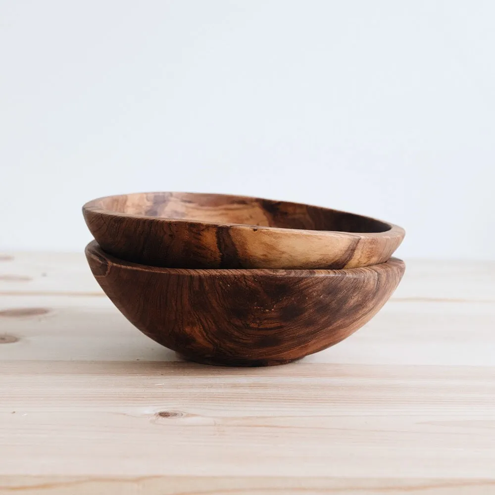 Hand Carved Wild Olive Wood Bowl - Small