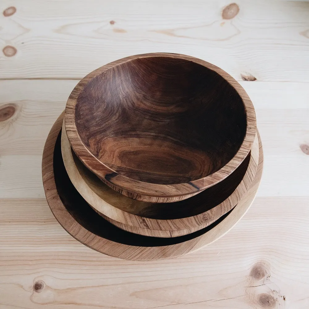 Hand Carved Wild Olive Wood Bowl - Small