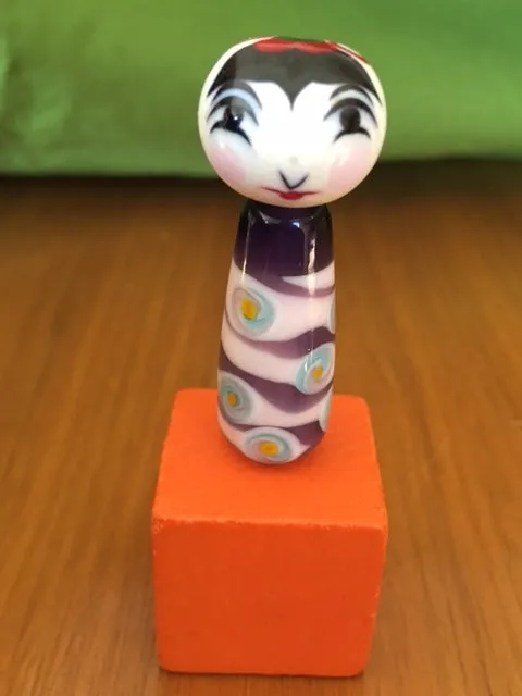 Handblown Kokeshi Glass Doll Figurine