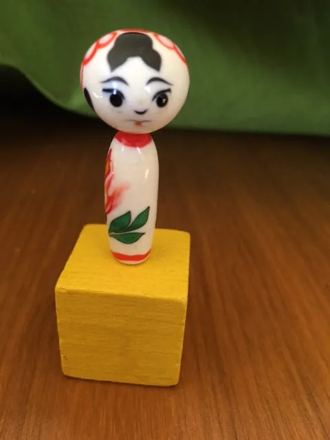 Handblown Kokeshi Glass Doll Figurine