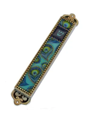 Handcrafted Beautiful Peacock Design Mezuzah